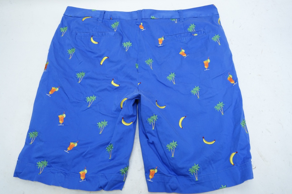 Loudmouth Shorts Mens 42 Blue Banana Palm Tree Cocktail Golf Chino Stretch
